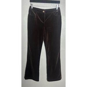 Women's St. John Sport By Marie Gray Chocolate Velvet Straight Leg Pants Size 2